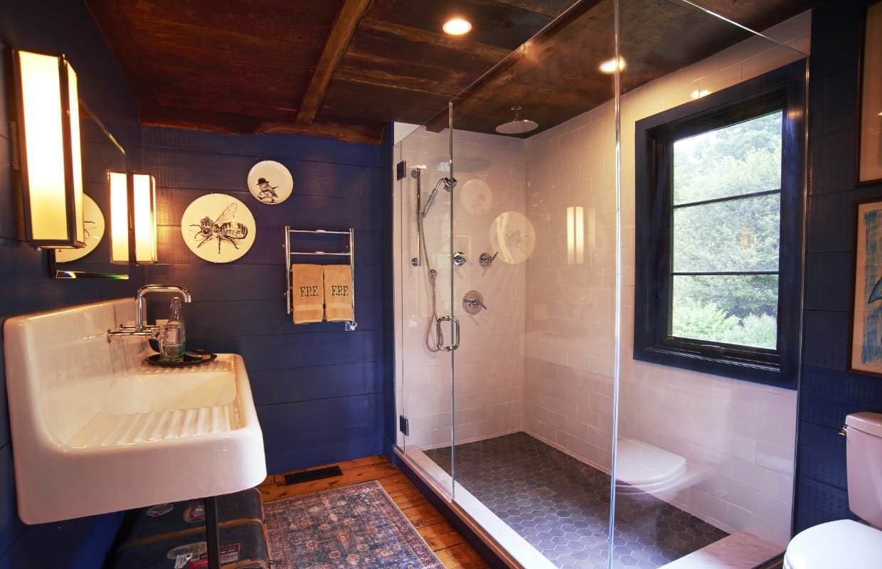 Pool house bathroom