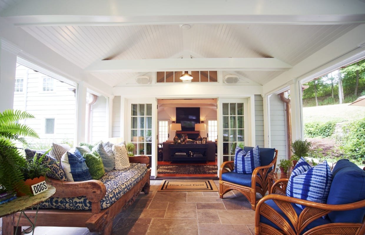 Screened porch interior
